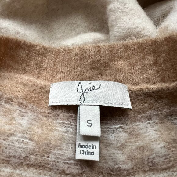 Joie sweater brown beige fair isle wool alpaca pullover womens Small soft - Picture 5 of 6
